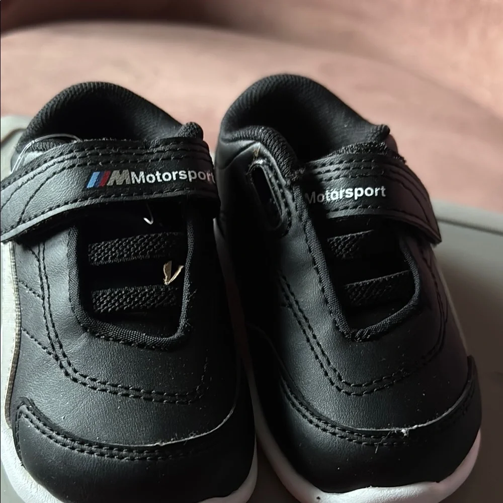 Puma Black and White Sneakers with Suede Finish